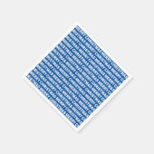 White on Blue Christmas Typografy Paper Napkin Serviette (Ecke)