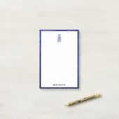 White on Blue Imitats Glitzer Ananas & Border Post-it Klebezettel (Auf Schreibtisch)