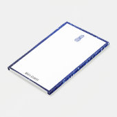 White on Blue Imitats Glitzer Ananas & Border Post-it Klebezettel (angewinkelt)