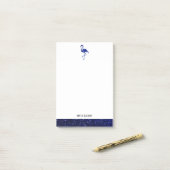 White on Blue Imitats Glitzer Flamingo & Border, N Post-it Klebezettel (Auf Schreibtisch)
