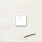 White on Blue Imitats Glitzer Flamingo & Border, N Post-it Klebezettel (Auf Schreibtisch)