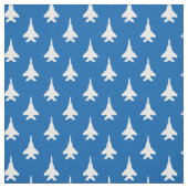 White on Blue Strike Eagle Fighter Jet Muster Stoff (Muster)