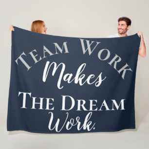 White on Blue Teamwork macht die Traumarbeit Fleecedecke