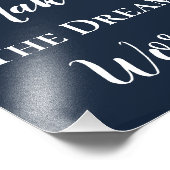 White on Blue Teamwork macht die Traumarbeit Fotodruck (Ecke)