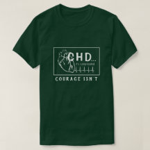 White on Dark Heart Sketch CHD EKG Courage T - Shi