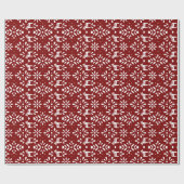 White on Dark Red Swedish Dala HorChristmas Geschenkpapier (Flach)