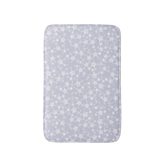 White on Dusty Lila | Muster für Linoldruckstars Badematte (Vorderseite Vertikal)