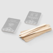 White on Gray Elegant Damask Wedding Program Fan Fächer (Non-assembled)