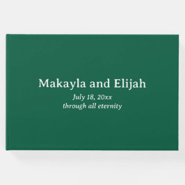White on Green Minimalistisch Wedding Guest Book Gästebuch