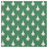 White on Green Strike Eagle Fighter Jet Muster Stoff (Muster)