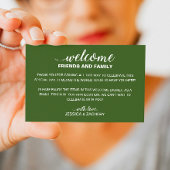 White on Green Wedding Willkommensbeutel Platzkarte