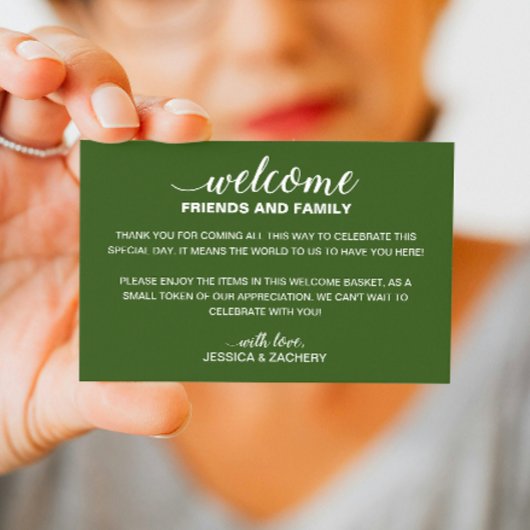 White on Green Wedding Willkommensbeutel Platzkarte