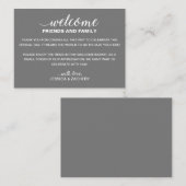 White on Grey Wedding Willkommensgeschenk Beutel K Platzkarte (Vorne/Hinten)