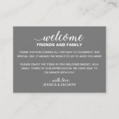 White on Grey Wedding Willkommensgeschenk Beutel K Platzkarte (Vorderseite)