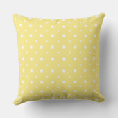 White on Lemon Yellow Quirky Polka Dot Pattern Kissen (Rückseite)
