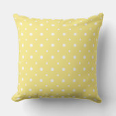 White on Lemon Yellow Quirky Polka Dot Pattern Kissen (Vorderseite)