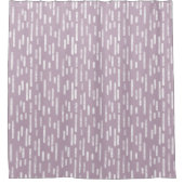 White on Mauve Inky Rounded Lines Muster Duschvorhang (Vorderseite)