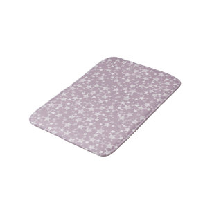 White on Mauve Muster für Linoldruckstars Badematte