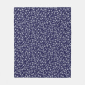 White on Midnight Blue | Muster für Linoldruckstar Fleecedecke (Vorderseite)