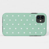 White on Mint Polka Dots Case-Mate iPhone Hülle (Rückseite (Horizontal))