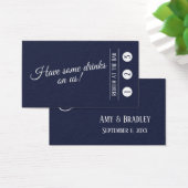 White on Navy, Modern 3-Punch Drink Tickets (Schreibtisch)