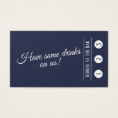 White on Navy, Modern 3-Punch Drink Tickets (Vorderseite)