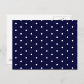 White on Navy Polka Dots Postkarte (Vorne/Hinten)