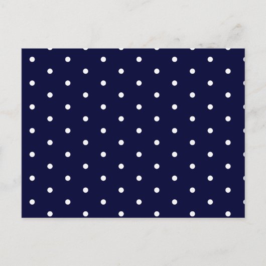 White on Navy Polka Dots Postkarte (Vorderseite)