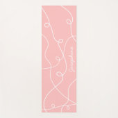 White On Pink Geometric Loops Pattern And Name Yogamatte (Vorderseite)