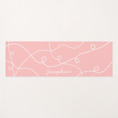 White On Pink Geometric Loops Pattern And Name Yogamatte (Vorderseite (Horizontal))