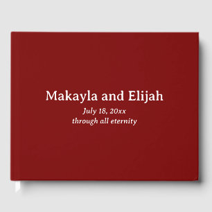 White on Red Minimalistisch Wedding Gästebuch