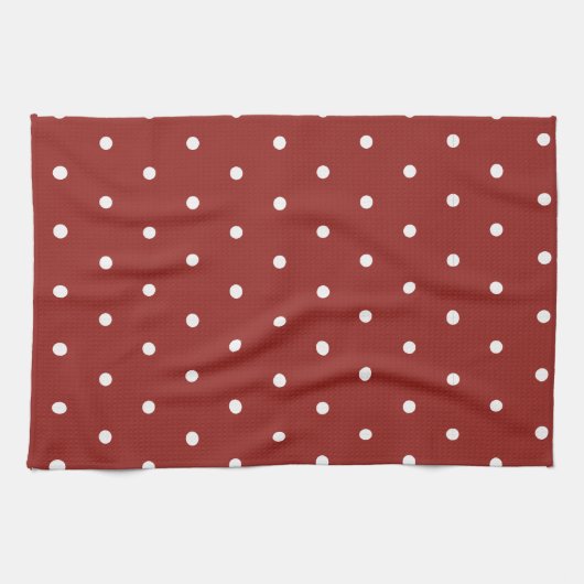 White on Red Polka Dots Handtuch (Horizontal)