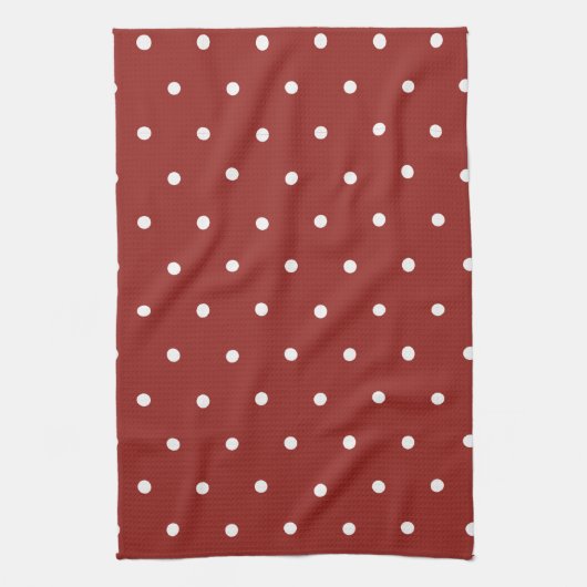 White on Red Polka Dots Handtuch (Vertikal)