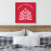 White on Red Scandinavian Nordic Christmas Tree Leinwanddruck (Insitu (Schlafzimmer))