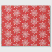 White on Red Sketchy Blume Geschenkpapier (Flach)