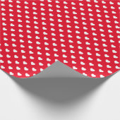 White on Red Tiny Hearts Gemustert Wrapping Paper Geschenkpapier (Ecke)