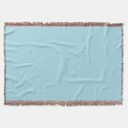 White on Sky Blue Imitate Knittern Stitch Muster Decke (Vorderseite)