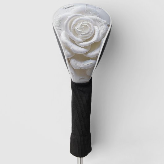 White On White - Geformte Rose Golf Headcover (Vorderseite)