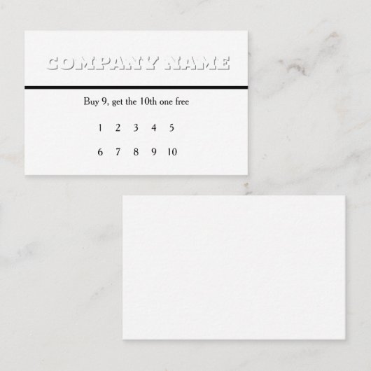 White on White Generic Loyalty Rewards Visitenkarte (Vorne/Hinten)