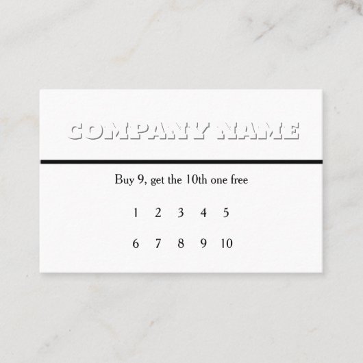 White on White Generic Loyalty Rewards Visitenkarte (Vorderseite)