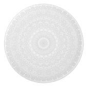 White on White Geometric Mandala Pattern Keramikknauf (Vorderseite)