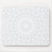 White on White Minimal Mandala Muster Mousepad (Vorne)