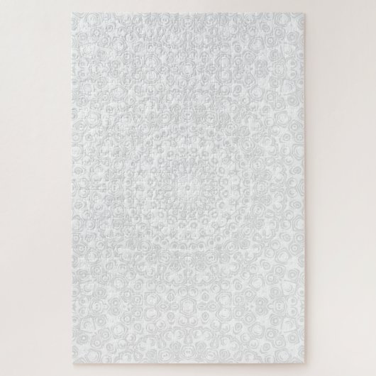 White on White Minimal Mandala Muster Puzzle (Vertikal)