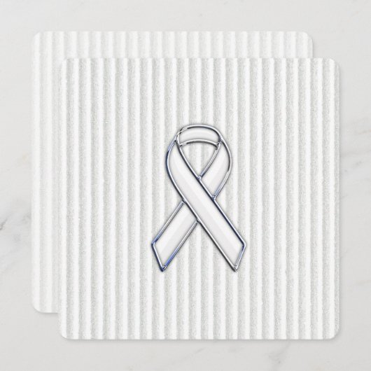 White on White Ribbon Awareness Stripes (Vorne/Hinten)