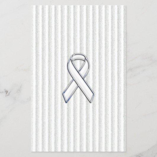 White on White Ribbon Awareness Stripes Flyer (Vorne)