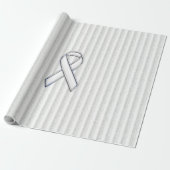 White on White Ribbon Awareness Stripes Geschenkpapier (Ungerollt)