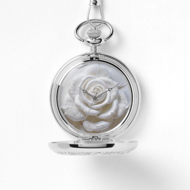 White on White - Skulptur Rose Armbanduhr (Vorderseite)