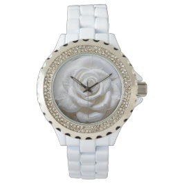 White on White - Skulptur Rose Armbanduhr