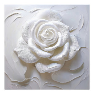 White on White - Skulptur Rose Fotodruck