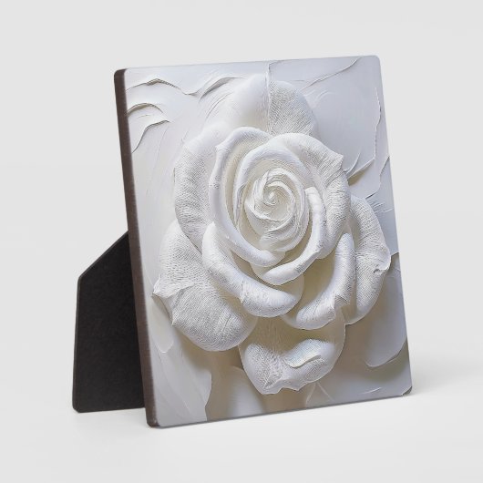 White on White - Skulptur Rose Fotoplatte (Vorderseite)
